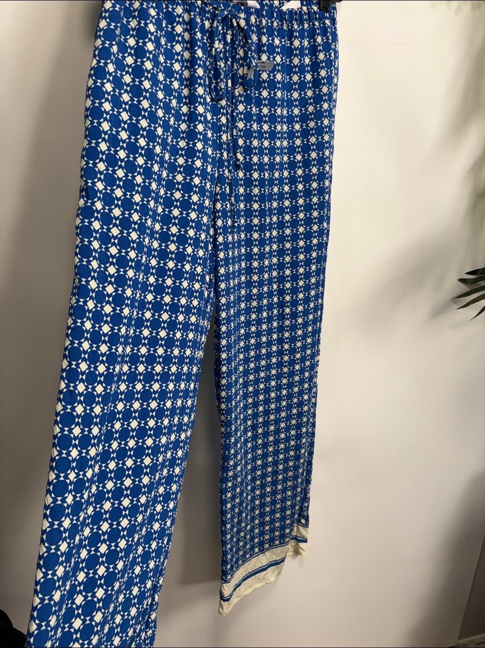 Sienna Sky Blue and White Wide Leg Pants